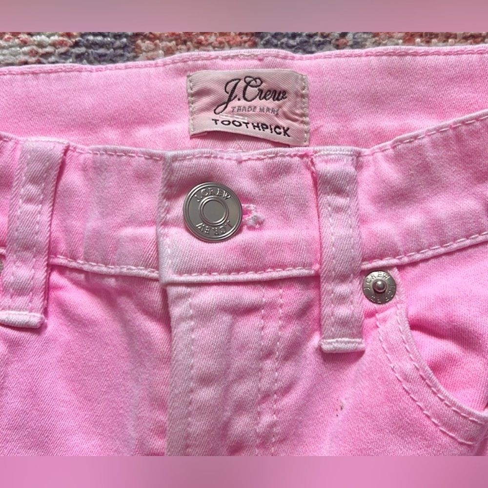J. Crew Bubblegum Pink Toothpick Jeans Size 2 PINK - Picture 4 of 6